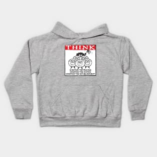 Think and Question Political Sheep Kids Hoodie